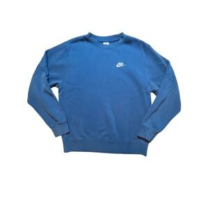 Nike Mens Club Fleece Crewneck Sweatshirt Marina Blue S Athleisure Sporty Lounge
